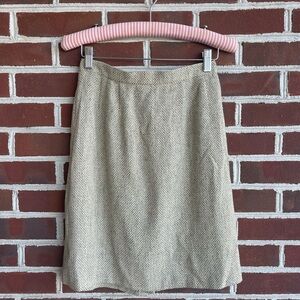 Vintage Carlisle Tan Tweed Pencil Skirt Size 6